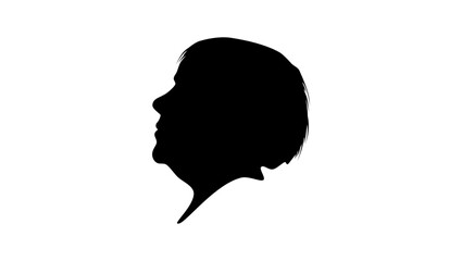 Ursula K. Le Guin Portrait , black isolated silhouette