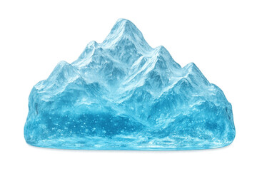 Fototapeta premium Ice mountain floating on transparent background representing global warming and climate change