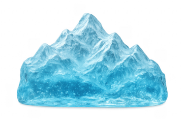 Ice mountain floating on transparent background representing global warming and climate change