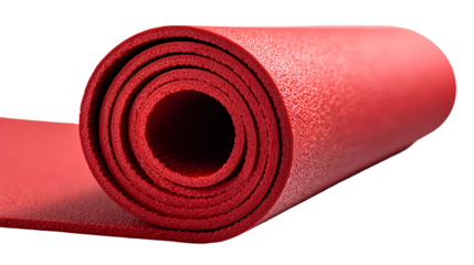Rolled Red Exercise Mat Fitness Yoga Sport
