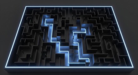 Finding a solution and innovation concept with a 3D maze and copy space