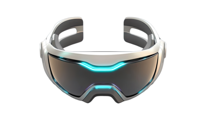 Futuristic ski goggles, front view.  Modern design