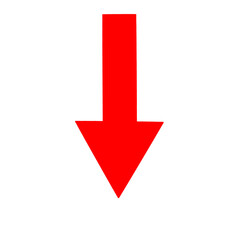 シンプルな下矢印アイコン(赤)