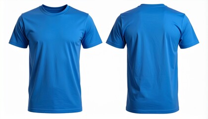 blue  t shirt on the white 