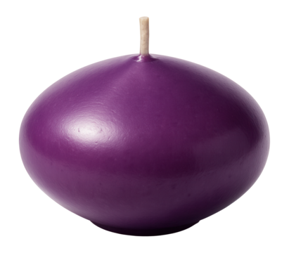 Purple floating candle with a flat base