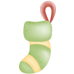 Socks used for Christmas decoration hand drawn transparency illustration 