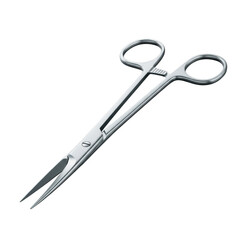 Surgical forceps instrument isolated on transparent background