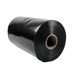 Black plastic sheeting rolled on a cardboard core