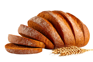 Sliced Brown Bread with Wheat Ear