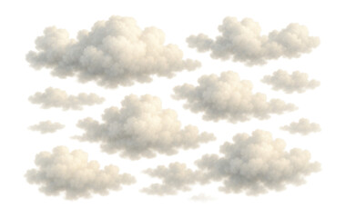 Scattered, fluffy stratocumulus clouds with a patchy texture