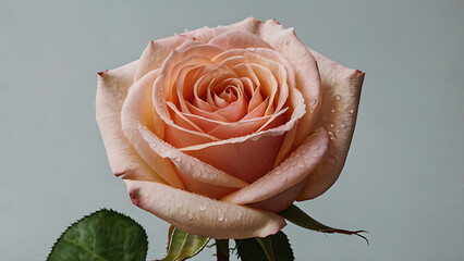 Admire the Soft Beauty of Blooming Peach and Pink Roses with Lush Green Leaves&mdash;Perfect for Botanical Photography, Garden Inspiration, Floral D&eacute;cor, and Artistic Express, 32K Revolutions 