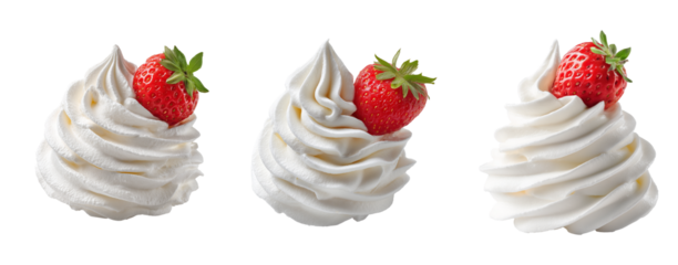 Whipped Cream Swirls with Fresh Strawberries