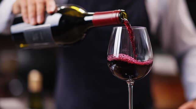Wine being poured into glass