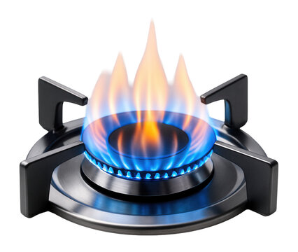 Gas stove burner with active flame