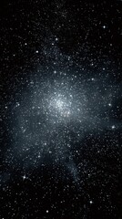 Obraz premium Zoom into the black night sky filled with countless stars, cosmic astronomy scene with twinkling celestial lights, vast universe, and serene infinite starfield