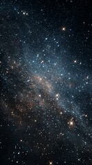 Obraz premium Zoom into the black night sky filled with countless stars, cosmic astronomy scene with twinkling celestial lights, vast universe, and serene infinite starfield