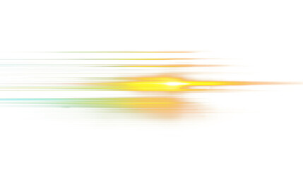 Dynamic Light Streak and Lens Flare. PNG Dynamic abstract light streak and lens flare. This luminous graphic element has vibrant yellow