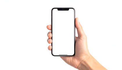 Hand Holding Smartphone with Blank Screen - Mockup for App Presentation