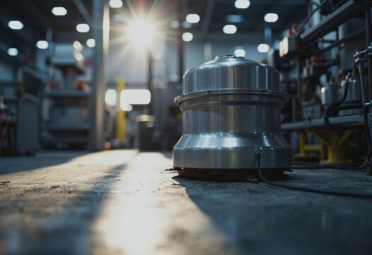 Polishing line mist collection hood in a closed position