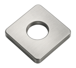 Square washer with a hole in the center