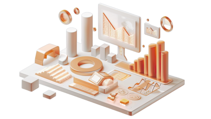 Abstract isometric digital dashboard