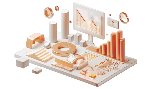 Abstract isometric digital dashboard