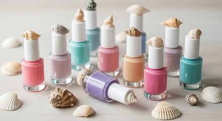 Ocean Inspired Nail Polish Collection with Seashell Accents