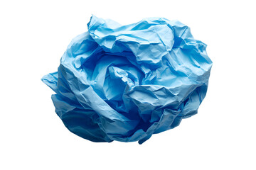 Obraz premium Crumpled blue paper ball on black background