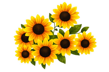 Fototapeta premium Yellow flowers isolated on white background