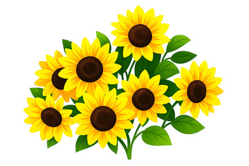 Fototapeta premium Yellow flowers isolated on white background