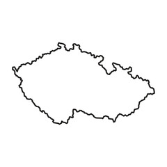 Black outline map of Czechia