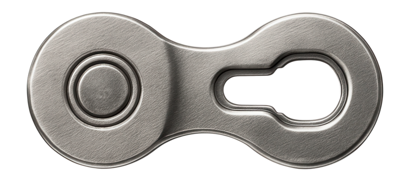 Bicycle chain link with quick-connect feature