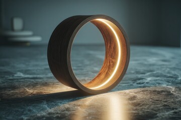 Modern Minimalist Wooden LED Ring Light