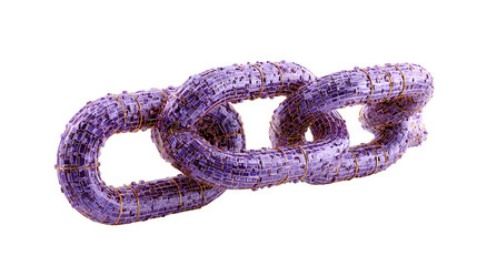 Abstract Purple Chain Digital Link Technology