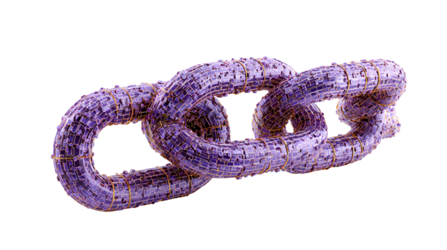 Abstract Purple Chain Digital Link Technology