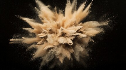 Beige powder explosion effect, dynamic art design scene