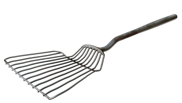 Metal spatula with a gridded head