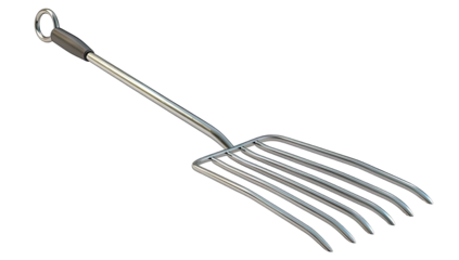 Metal garden fork, long handle