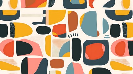 Abstract Geometric Pattern with Warm Colors