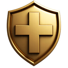 Health Insurance Shield Medical Cross Protection Healthcare Icon Isolated White