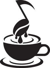 Coffee Cup Icon with Steaming Hot Drink Vector Illustration