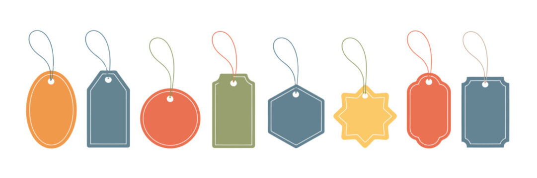 A collection of eight ornate and decorative paper gift tags with versatile design elements for various occasions