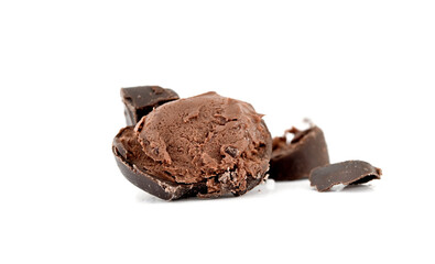 chocolate bombon on white background