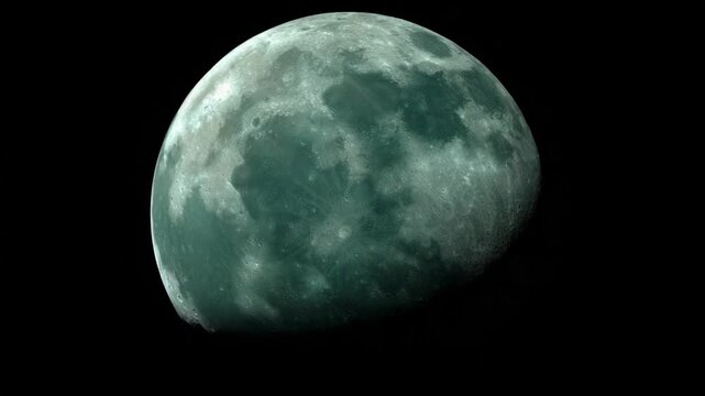 Realistic Full Moon with Detailed Craters and Glow Isolated in Cosmic Night Sky Video