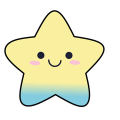 Sweet smiling star with gradient, ideal for nursery decor, children's books, and playful brand visuals