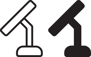 minimalist desk lamp icon, modern industrial design  geometric shapes, bold silhouette, minimalist aesthetic, functional design