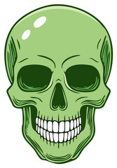Obraz premium Lime Green Skull Graphic Illustration Spooky Scary Halloween Design