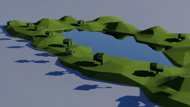 body of water. 3d isometric