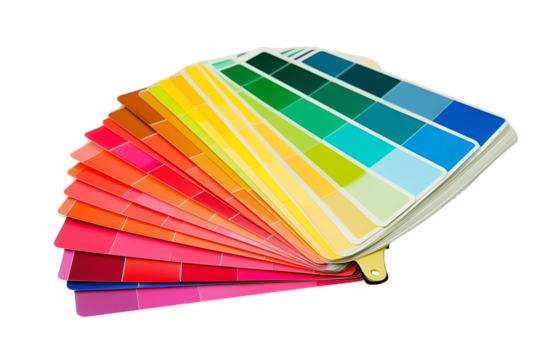 Colorful paint swatch fan vibrant hues design inspiration