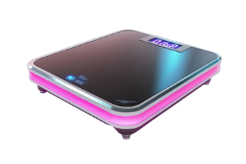 Modern digital floor scale with vibrant lighting